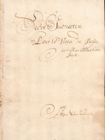 Bach Cello Suites Manuscript J. P. KELLNER