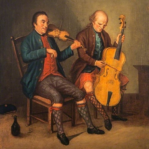 iel gow and his brother (Donald Gow, cellist), by David Allan, circa 1780